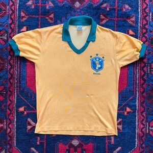 Vintage 80s Brazil National Team Soccer Jersey